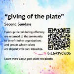 Giving of the Plate- 2nd Sundays